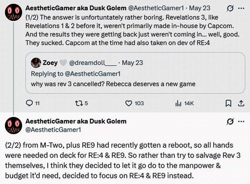 《生化危机4：重制版》中主角莱昂持枪警戒的高精度建模画面，背景为阴森诡异的村庄环境