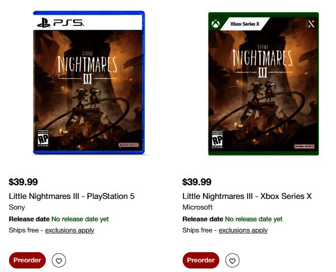 新加坡娱乐分级网站显示《小小梦魇3》已完成评级流程