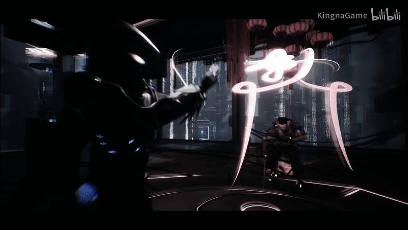 神秘NPC登场，背景中浮现出古老符文与高科技建筑的对比