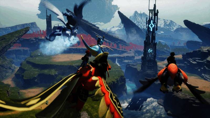 《幻兽帕鲁》游戏场景截图，展示了一个充满奇幻色彩的世界