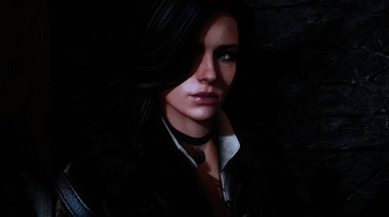 《巫师3》游戏场景，杰洛特与敌人激烈战斗的画面