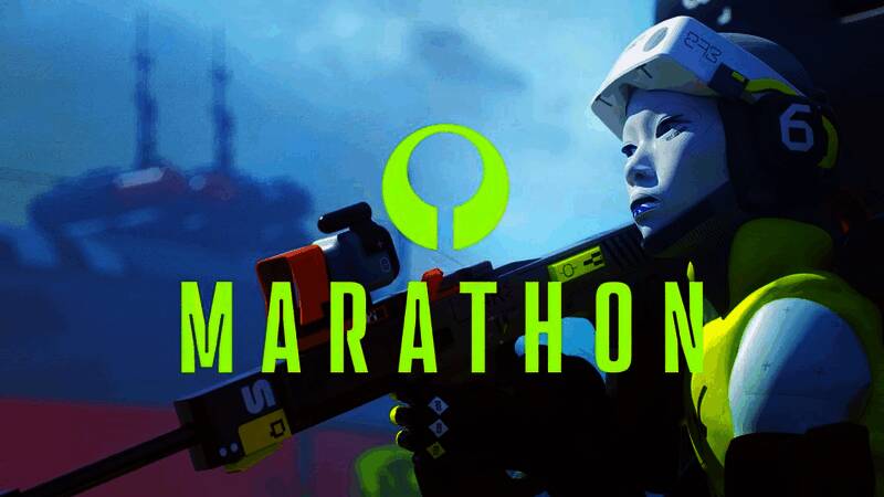 《失落星船：马拉松》游戏场景展示，科幻风格浓厚，角色手持枪械在废墟中穿行