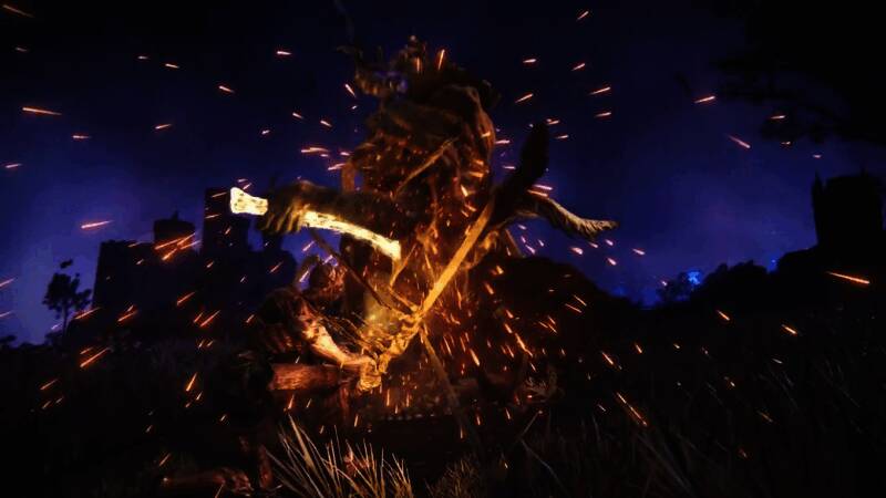 执行者使用技能释放金色光芒，照亮黑暗世界