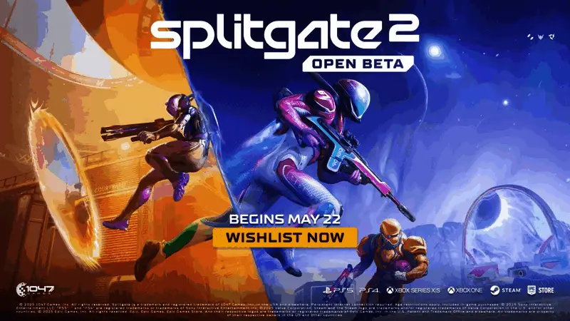 《分裂之门2》游戏主界面展示，背景为科幻风格的星际竞技场