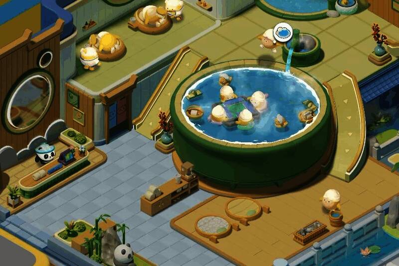 玩家建造的蛋仔岛全景图，展现逐渐繁华的卡通小镇风貌