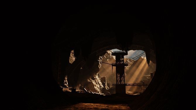 多人小队进入废弃空间站内部，手持武器警戒搜索物资