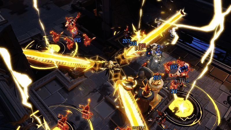 多名梦灵组合战斗画面，特效华丽流畅