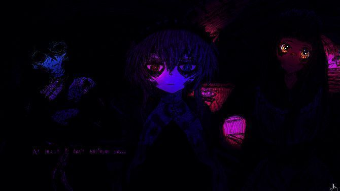 游戏主视觉图展示了一位神秘女仆与主角在昏暗地下室中的互动场景