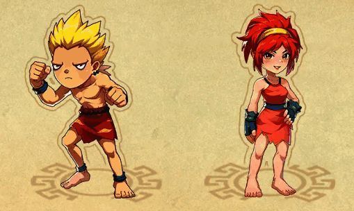 刺猬头与拳击女角色立绘展示，经典形象重现