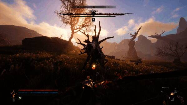 广阔地图探索画面，森林、山地、遗迹等地形丰富多样，天气系统真实细腻