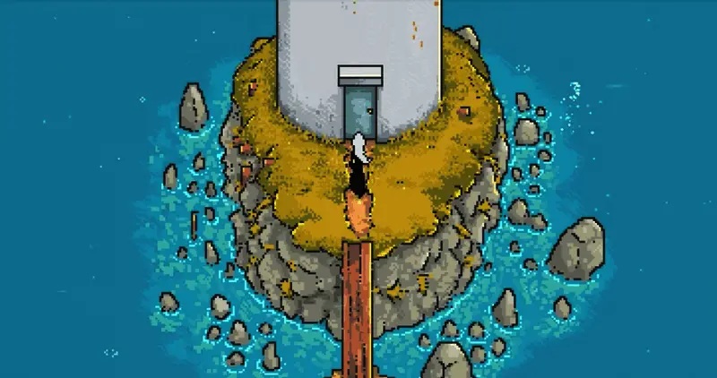 主角Akane与AI伙伴Bot在废墟中探索的场景截图