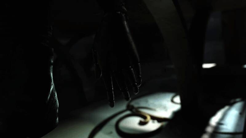 主角凯特站在雪山前，背景可见巨大的机械遗迹