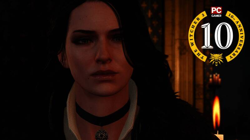 《巫师3》游戏封面，杰洛特手持银剑，身后是神秘的魔法光芒