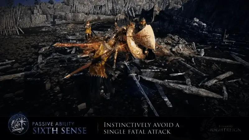 追踪者使用勾爪技能飞跃空中，准备突袭敌人