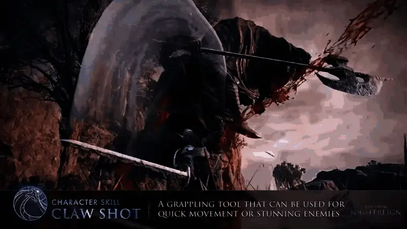 袭击椿柱技能释放瞬间，敌人被钉在地上动弹不得