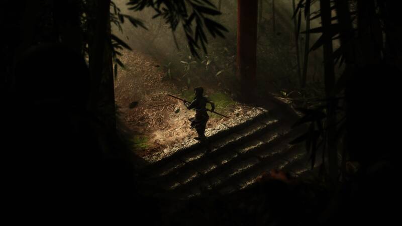 《刺客信条：影》合作模式“LEAGUE”概念图，展示多人协作战斗场景