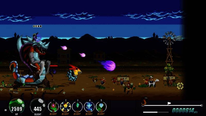 《巨兽浩劫》游戏画面，玩家操控怪兽摧毁城市建筑，特效震撼