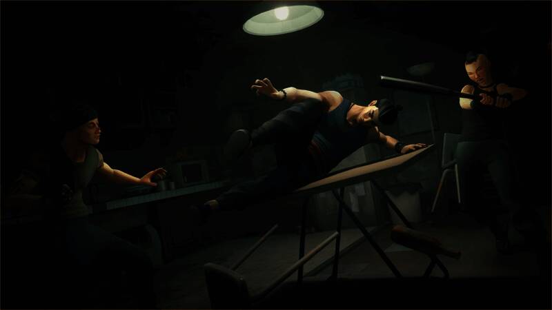 《师父》游戏截图，主角正在进行紧张激烈的近身搏斗，动作细节逼真