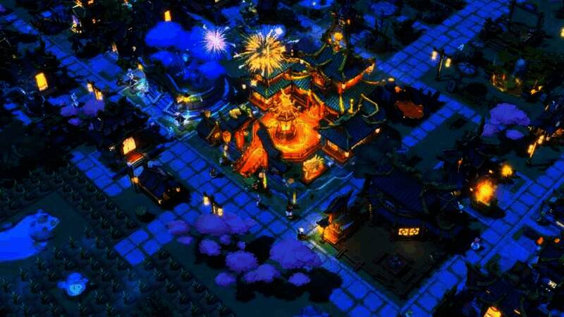 游戏宣传画面，展示一座梦幻般的东方古城