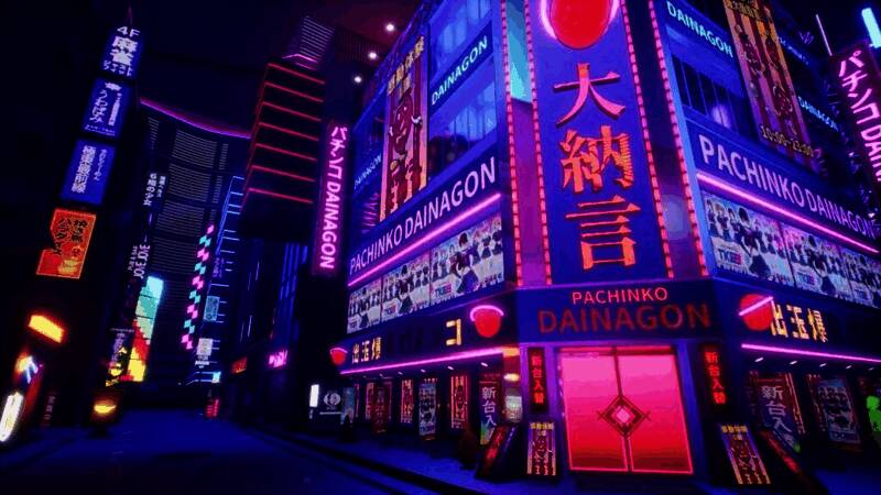 城市探索界面，玩家在秋叶原街头闲逛，周围店铺招牌细节丰富