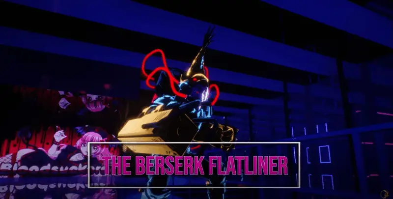 《东京地下杀手》狂暴者敌人设定图，身形庞大、肌肉虬结，手持钩索与巨型铁拳的狂战士形象