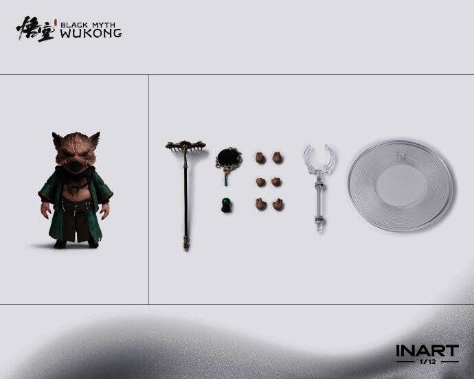 猪八戒人偶正面展示图，面部表情生动，服饰细节精致