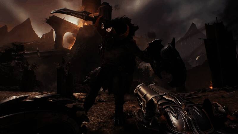 《毁灭战士：黑暗时代》游戏封面与宣传画面，展现激烈的战斗场景