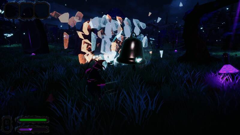 冰霜与雷电元素交织的技能释放特效