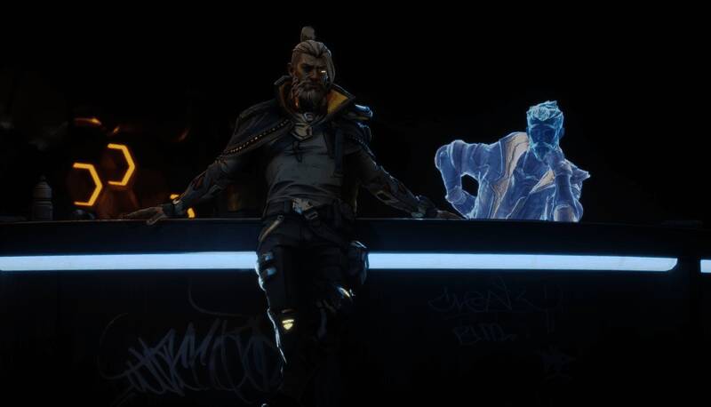 赞恩单手持枪倚靠墙边，嘴角挂着自信微笑，身后是爆炸特效