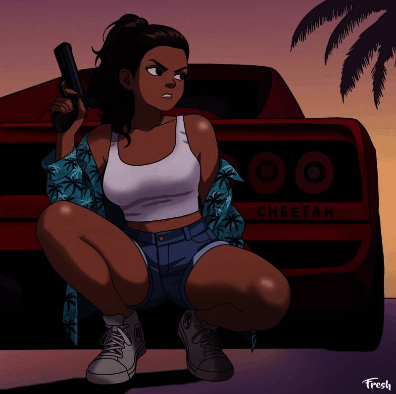 露西娅机车造型插画，展现硬核风格魅力