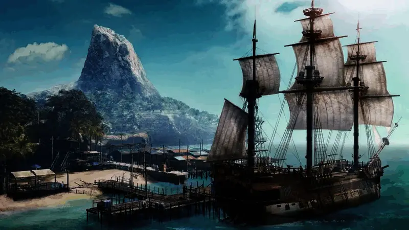 《如龙8外传》游戏中广阔的海域场景，船只航行于波光粼粼的海面之上