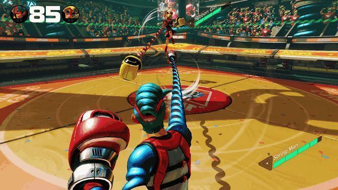 《ARMS》在Switch 2上多人同屏对战画面展示