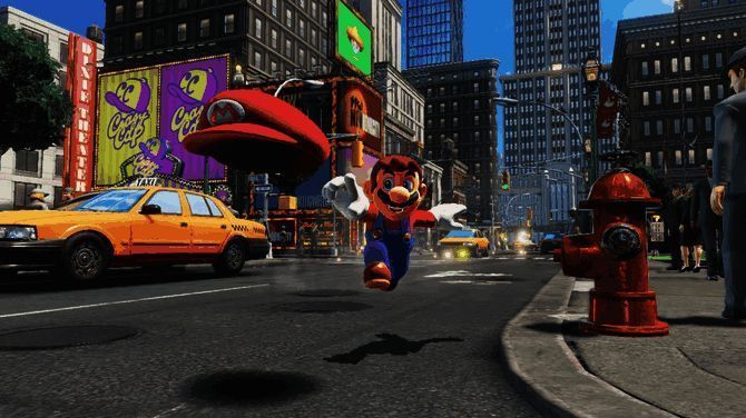 《超级马里奥：奥德赛》双人操控演示画面