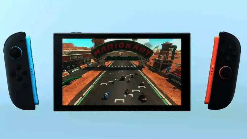 任天堂Switch2概念图，展示掌机与主机模式切换场景