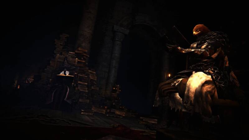 守护者在地面持盾防御，身后是战火纷飞的战场