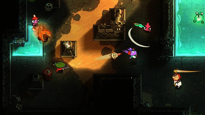 地刺与熔岩陷阱交错的竞技场地图，营造紧张氛围