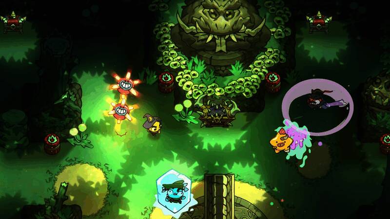 竞技场全局视角，展现动态变化的地图与环境交互