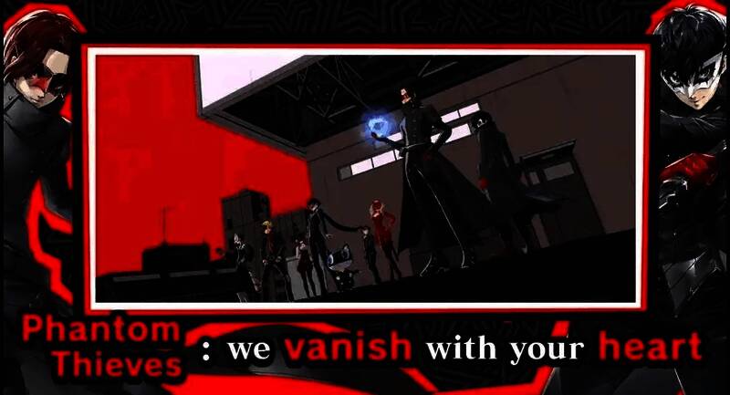 游戏内战斗场景截图，展示主角切换不同人格面具进行战斗的特效画面