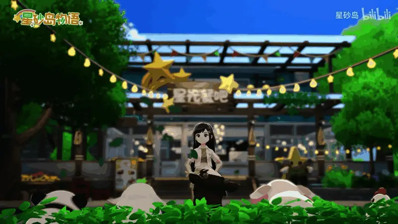 游戏截图展示玩家与动物互动的温馨画面