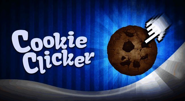 《无尽的饼干》主机版宣传图，界面风格复古卡通，背景为一堆堆香脆饼干