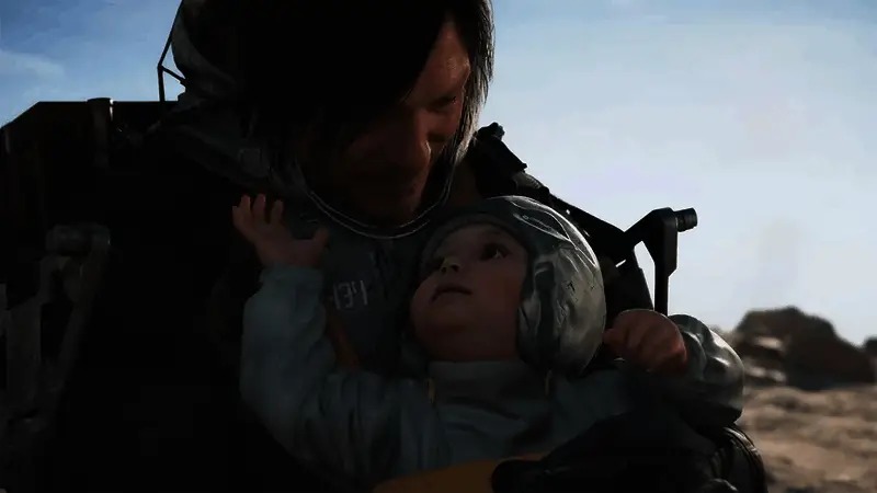 《合金装备3》中the End Boss战场景，狙击镜中倒映夕阳余晖