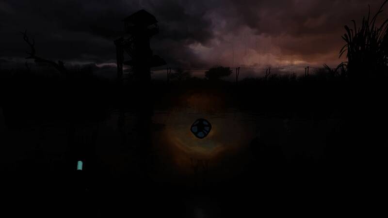 《潜行者：晴空》增强版游戏截图，展示主角疤面在辐射区中执行任务的场景