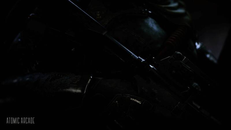 近距离展示蛇眼面部面具与武器特写，金属质感强烈