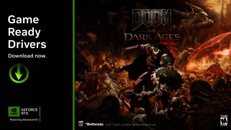 《毁灭战士：黑暗时代》游戏场景截图，画面中展示了高画质下的战斗环境