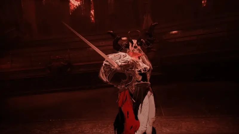 角色在废墟场景中战斗，环境细节刻画精致