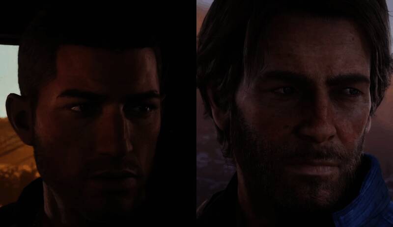 战斗特写镜头，子弹时间效果展现角色躲避动作