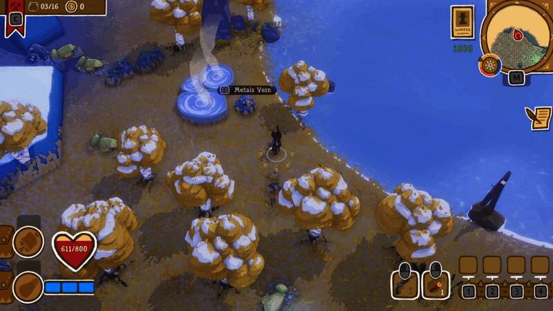 游戏主角露西手持武器，站在荒野中，背景是巨大的恐龙身影