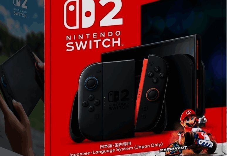 任天堂Switch 2主机外观设计展示，手柄细节清晰可见