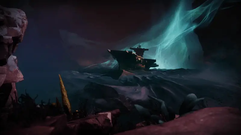 角色施展暗物质技能进行跳跃和变形，背景是未来感十足的城市废墟