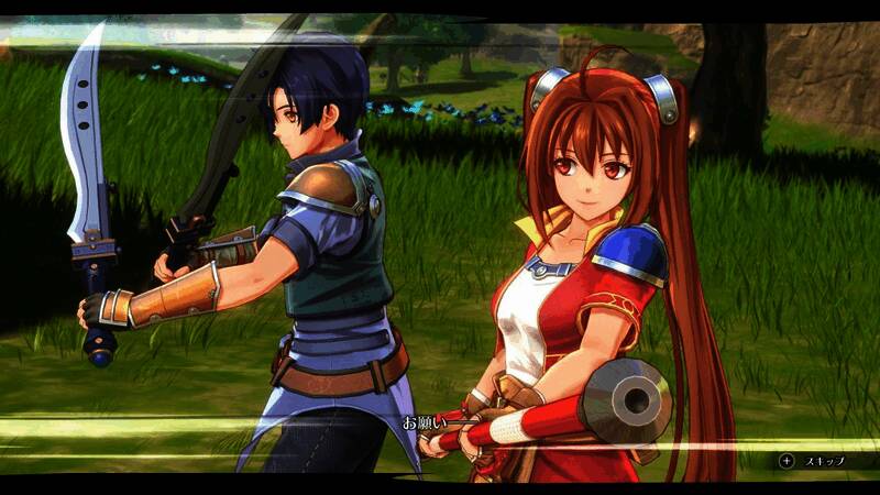 《空之轨迹 the 1st》角色战斗画面，艾丝蒂尔施展技能时的特效与动作细节清晰可见